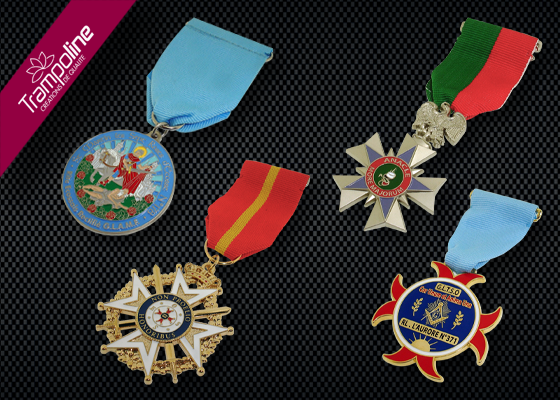 3 medaille de poitrine loge maconnique ruban personnalise
