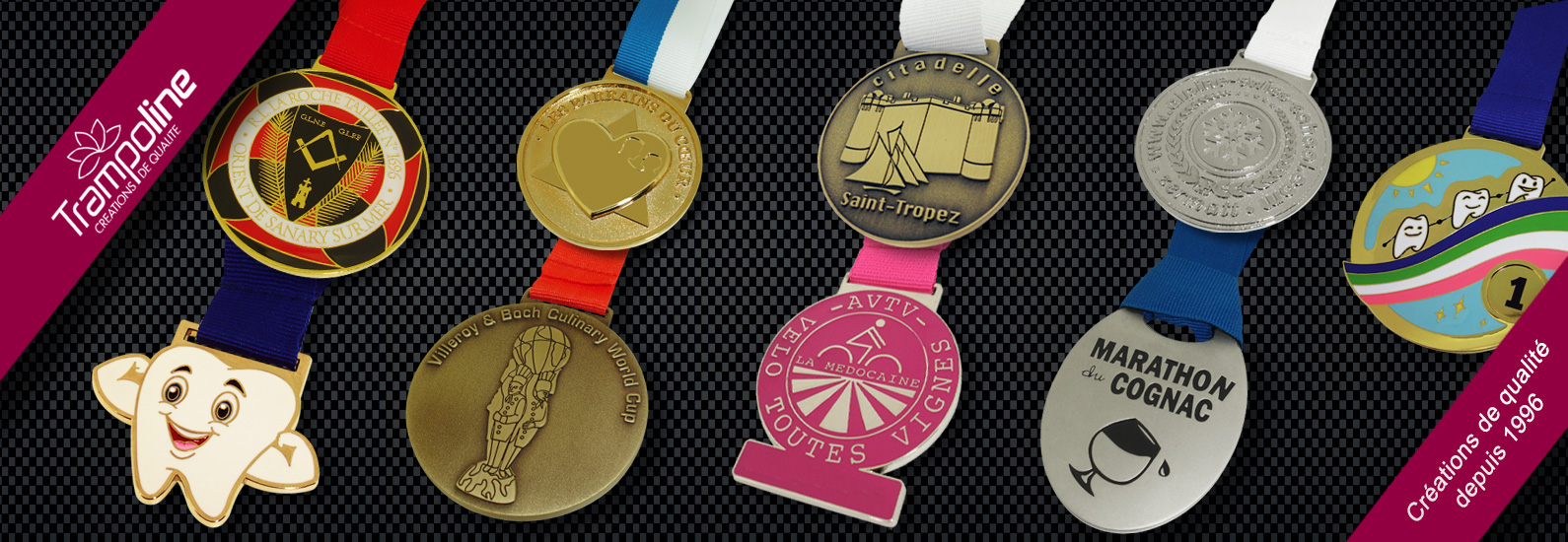 3 realisation medaille sportive ceremonie fabricant medaille ruban tissu tour de cou challenge course