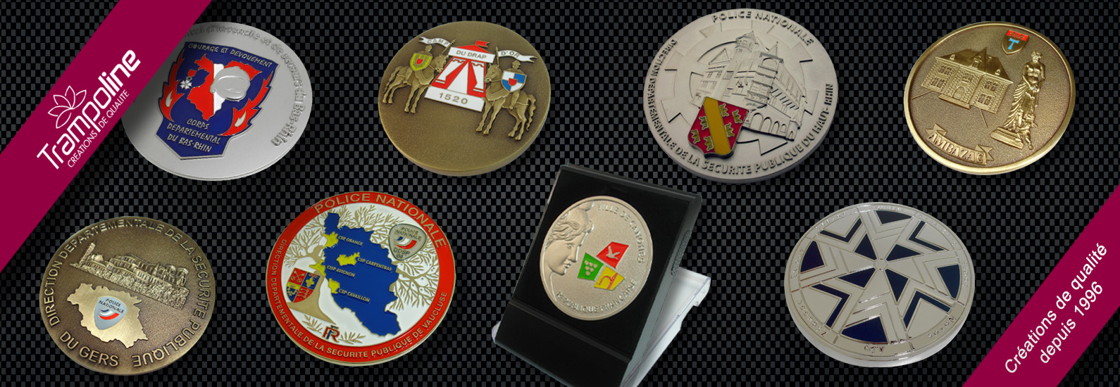 2 fabricant medaille logo entreprise zamac bronze couleur avec ecrin