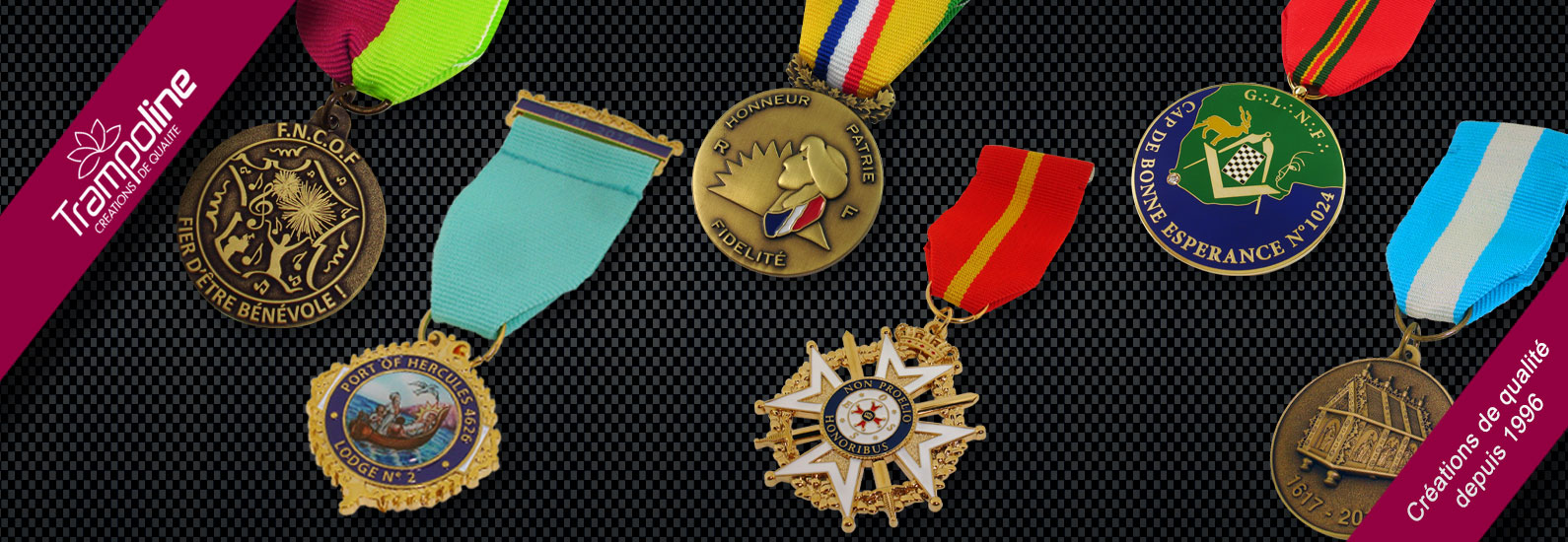 3 medaille religieuse militaire a acrocher ruban epingle fabrication medaille d'honneur