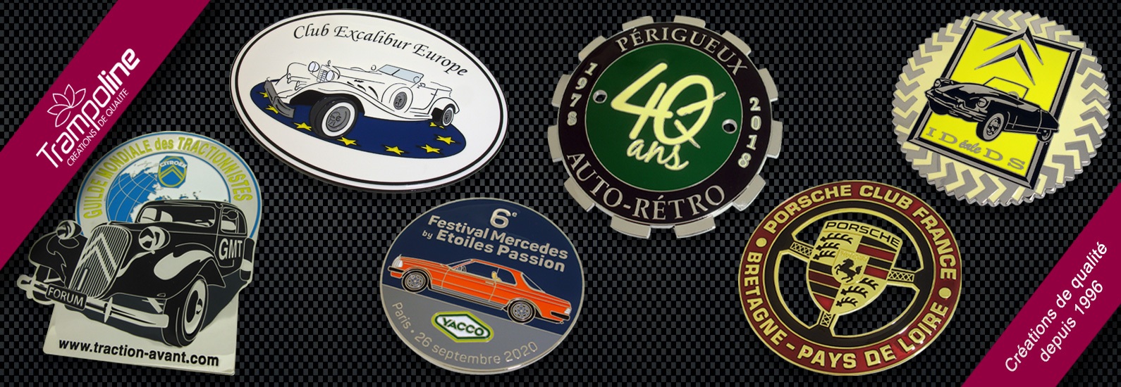 6 ecusson badge calandre grille radiateur club moto