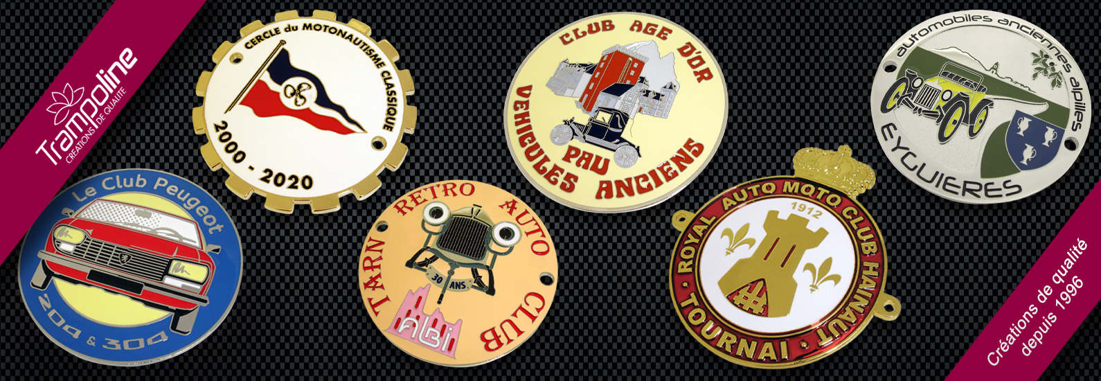7 plaque automobile ancienne emaillage logo club