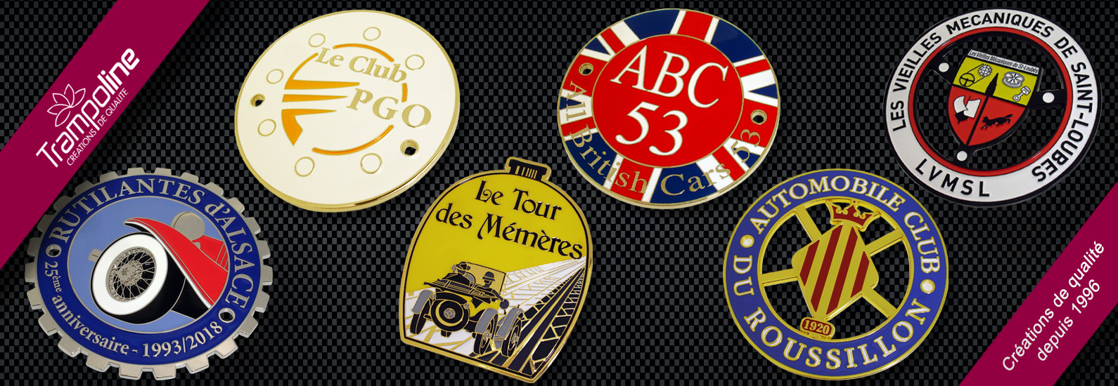 3 ecusson emaille plaque voiture badge calandre personnalise club voiture ancienne